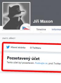 Jiří Maxon má momentálně zablokovaný účet na sociální síti Twitter.