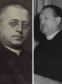 Předsedové Československé strany lidové (zleva): zakladatel Jan Šrámek, Josef Plojhar, Josef Bartončík a Josef Lux