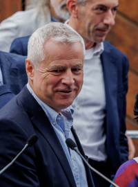 Petr Kolář při oficiálním oznámení kandidatury a zahájení prezidentské kampaně Petra Pavla v roce 2022