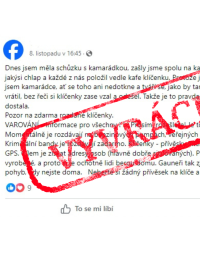 Falešná zpráva o GPS klíčenkách šířící se po českém internetu