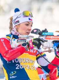 Biatlonistka Tereza Voborníková při úterním tréninku před Světovým pohárem v Ruhpoldingu