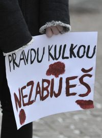 Někteří obyvatelé Brna si na smuteční pochod přinesli transparenty.
