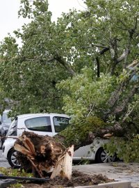Hasiči ve Francii už v noci vyjížděli ke stovkám popadaných stromů, které na mnoha místech zablokovaly silnice i železniční tratě