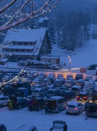 Dopravní situace v Bedřichově před týdnem