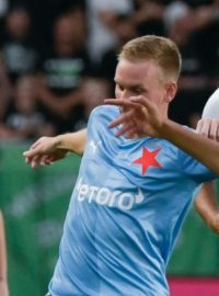Slávistický záložník Petr Ševčík v utkání proti Ferencvárosi