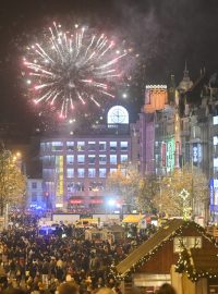 Oslavy nového roku na Václavském náměstí v Praze