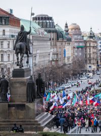 Demonstrace odpůrců protikoronavirových opatření 30. ledna 2022