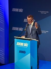 Andrej Babiš na celostátním sněmu hnutí ANO