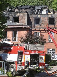 Následky požáru v alzheimer centru v Roztokách u Prahy