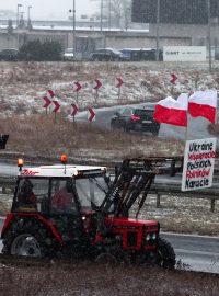 Polští farmáři na protestech v Poznani, Polsko