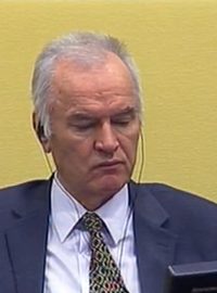 Ratko Mladić před haagským tribunálem.
