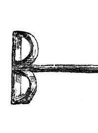 Vyobrazení cejchu, který se ve středověku využíval k označení nežádoucích osob. U nás se používal nejčastěji cech s písmeny RB - relegatus bohemiae - vyhoštěn z Čech.