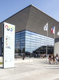 Snímek ze slavnostního otevření Národního sportovního centra v Prostějově