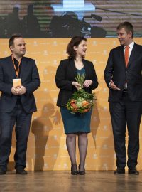 Předsednictvo ČSSD (zleva Ondřej Veselý, Michal Šmarda, Jana Maláčová a Tomáš Petříček)