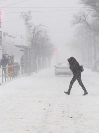 Sněhová bouře v kanadském Torontu