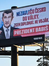 Billboard s Andrejem Babišem
