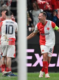 Fotbalisté Slavie Praha porazili v Evropské lize AS Řím