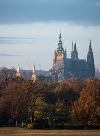 Počasí, podzim, Pražský hrad, ilustrační foto