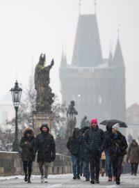 Sníh v Praze, ilustrační foto