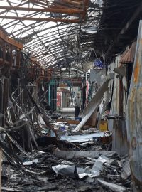 Zničené tržiště v Severodoněcku