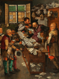 Ve Francii se našel vzácný obraz Pietera Brueghela mladšího ze 17. století. Je verzí obrazu Vesnický právník