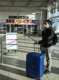 Informační tabule na letišti Václava Havla