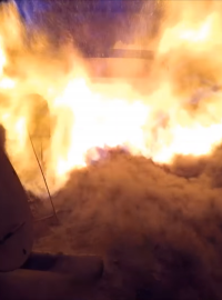 Simulace důlního výbuch metanu. Podobně mohla vypadat exploze v dole na Karvinsku