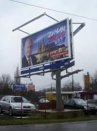 Předvolební kampaň, billboard, Miloš Zeman
